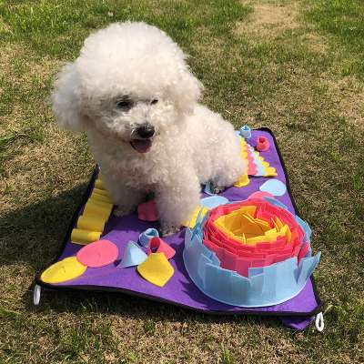 Dog Snuffle Mat Slow Feeding Dog Cat Food Mats Nosework Pet Activity Training Blanket